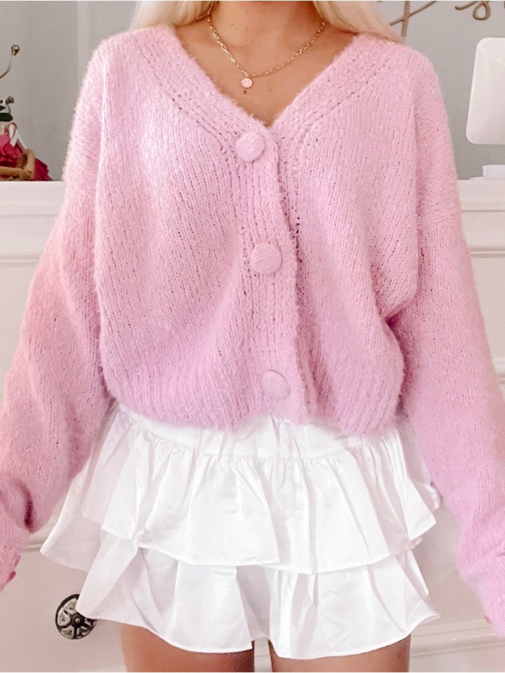 Blu Pepper - Show You Off Pink Cardigan